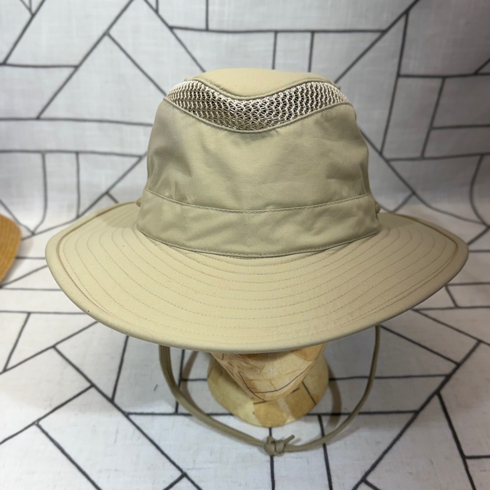 Tilley Airflo Hat 7 3/8 Khaki Tan Mesh Ventilated Sun Hiking Hat